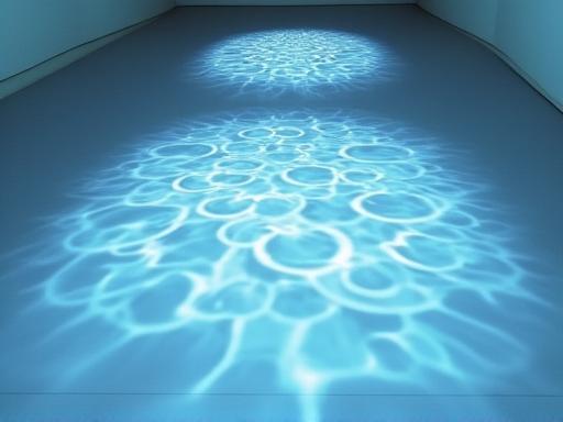 Water Surface of Memory - an interactive floor projection mimicking water ripples in a museum exhibit
